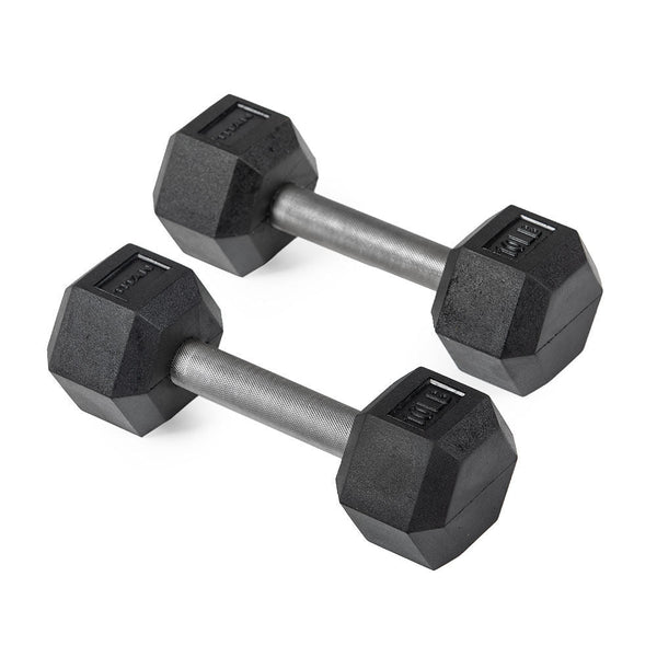 10 LB Straight Stainless Steel Hex Dumbbells