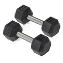 15 LB Straight Stainless Steel Hex Dumbbells