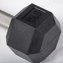 15 LB Straight Stainless Steel Hex Dumbbells