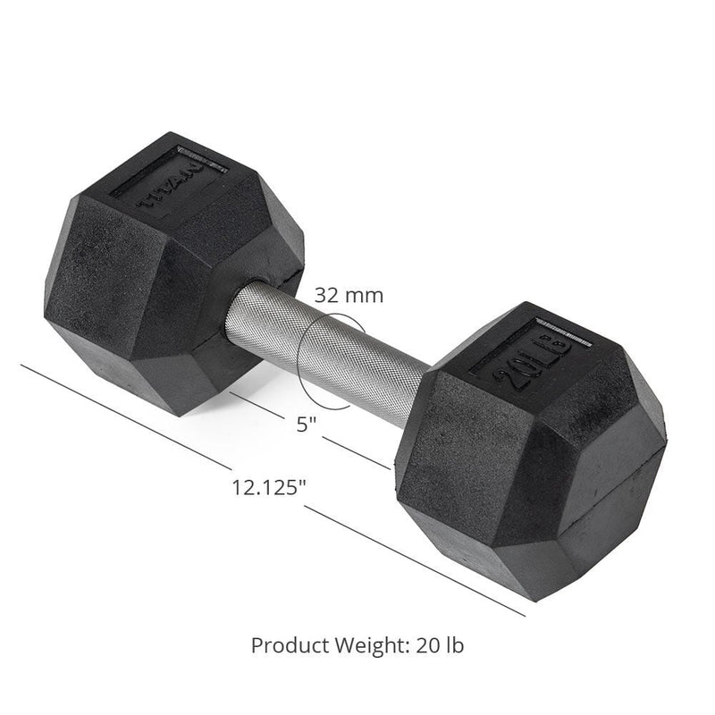 Scratch and Dent - 20 LB Straight Stainless Steel Hex Dumbbells - FINAL SALE