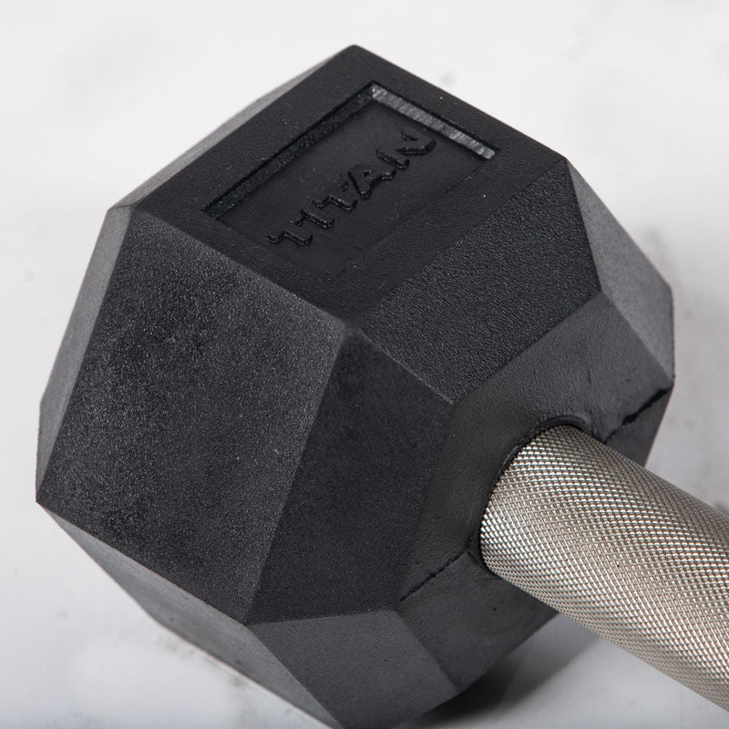 20 LB Straight Stainless Steel Hex Dumbbells