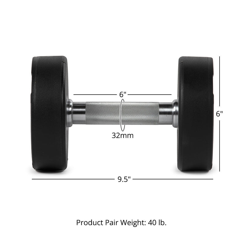 20 LB Pair Round Urethane Dumbbells