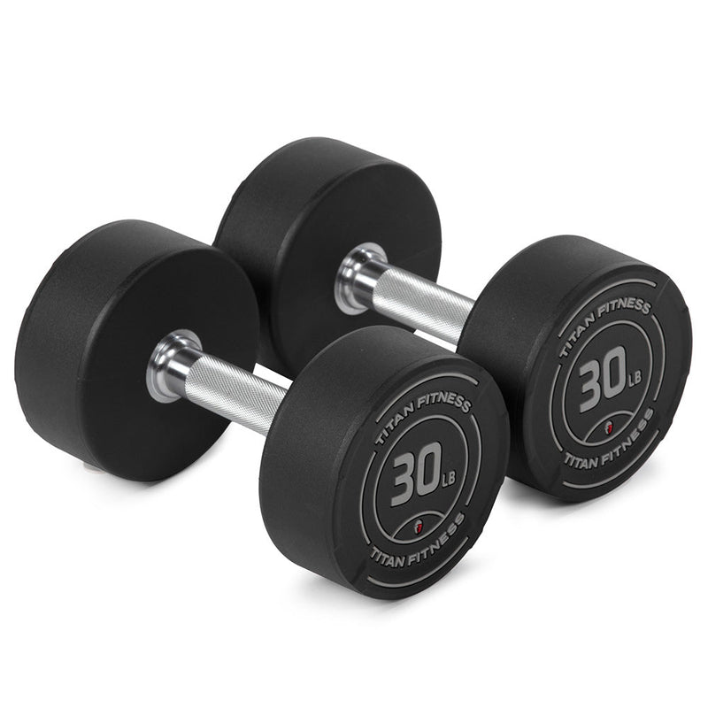 30 LB Pair Round Urethane Dumbbells