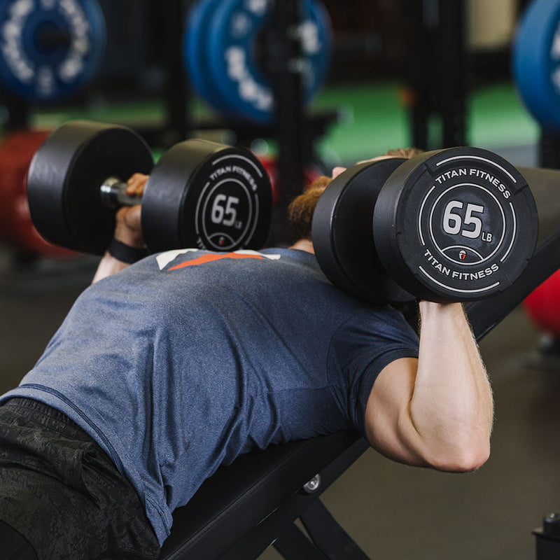 40 LB Pair Round Urethane Dumbbells