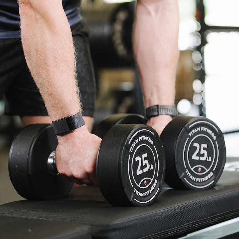 105 LB Pair Round Urethane Dumbbells