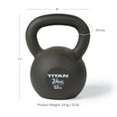 Scratch and Dent, 24 KG Cast Iron Kettlebell