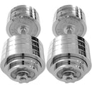 Scratch and Dent, 200 LB Set Adjustable Chrome Dumbbells