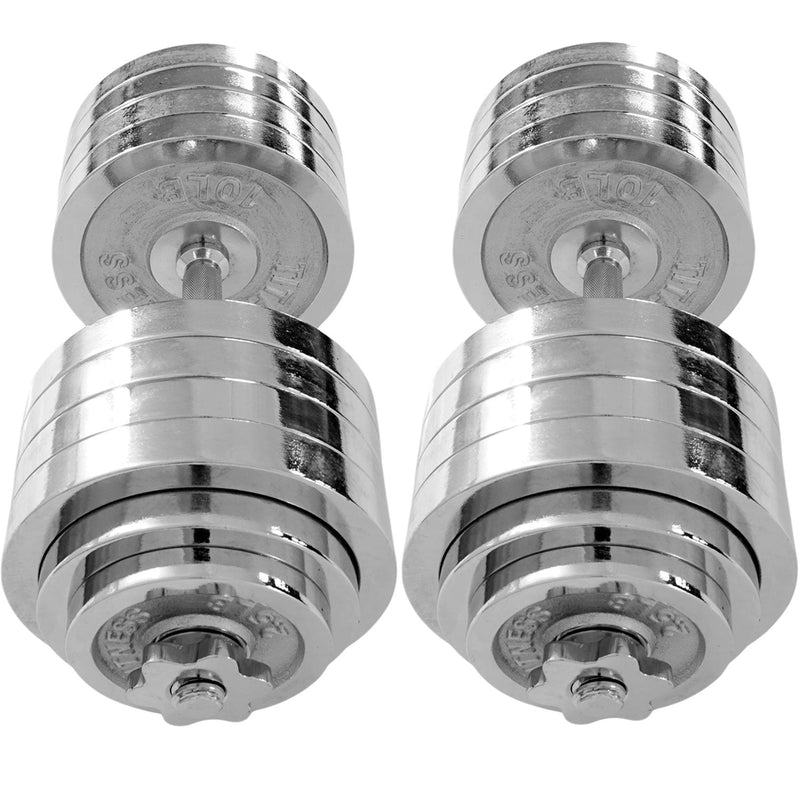 Scratch and Dent, 200 LB Set Adjustable Chrome Dumbbells