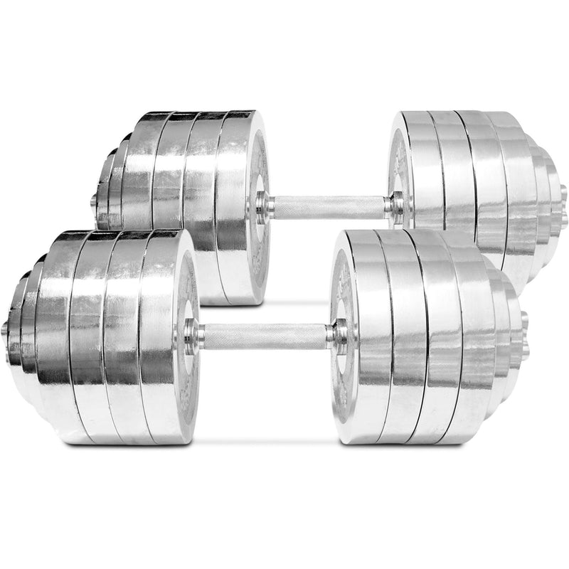 Scratch and Dent, 200 LB Set Adjustable Chrome Dumbbells