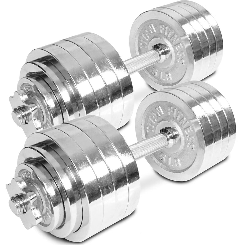 52.5 LB Set Adjustable Chrome Dumbbells