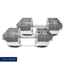 105 LB Set Adjustable Chrome Dumbbells