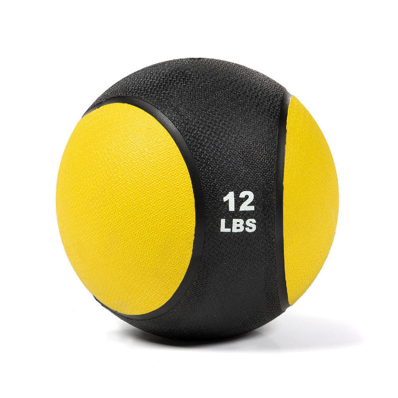 Scratch and Dent - 12lb Rubber Medicine Ball Yellow / Black - FINAL SALE