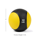 Scratch and Dent - 12lb Rubber Medicine Ball Yellow / Black - FINAL SALE