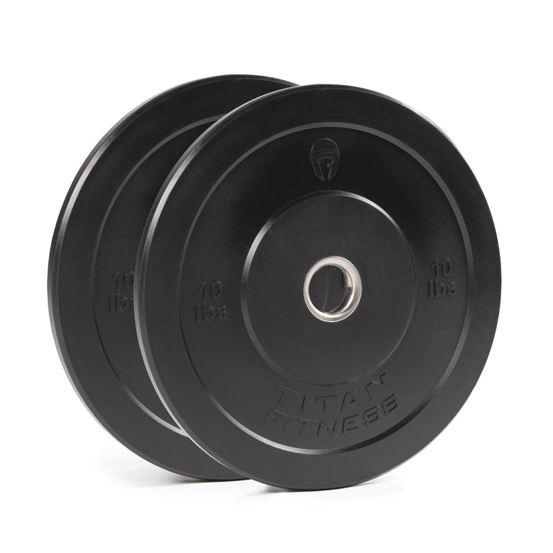 Scratch and Dent - Olympic Rubber Bumper Plates | Black | 10 LB Pair - FINAL SALE