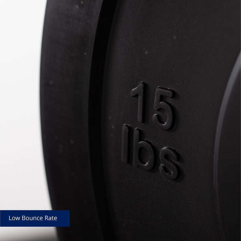 Scratch and Dent - Olympic Rubber Bumper Plates | Black | 15 LB Pair - FINAL SALE