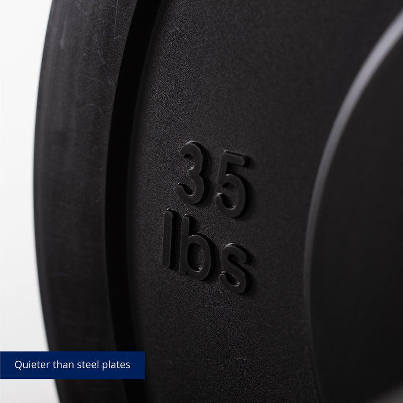 Scratch and Dent - Olympic Rubber Bumper Plates | Black | 35 LB Single - FINAL SALE