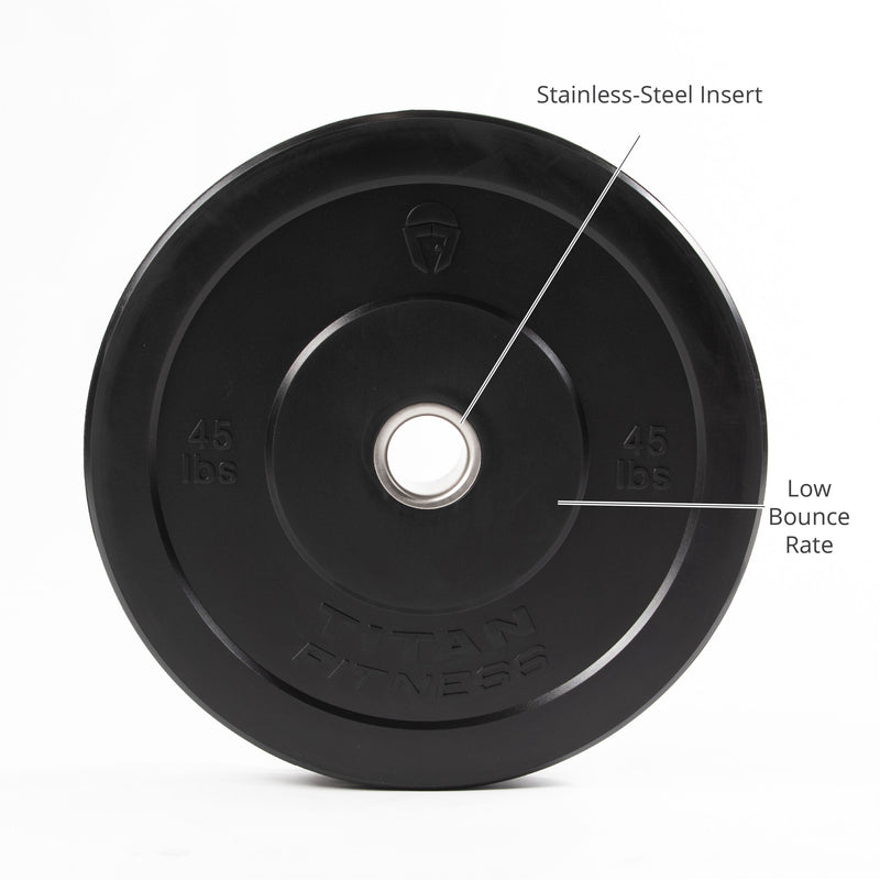 Scratch and Dent - 45 LB Single Economy Black Bumper Plate - FINAL SALE