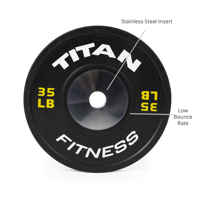 Scratch and Dent - Elite Olympic Bumper Plate | Black | 35 LB Single - FINAL SALE