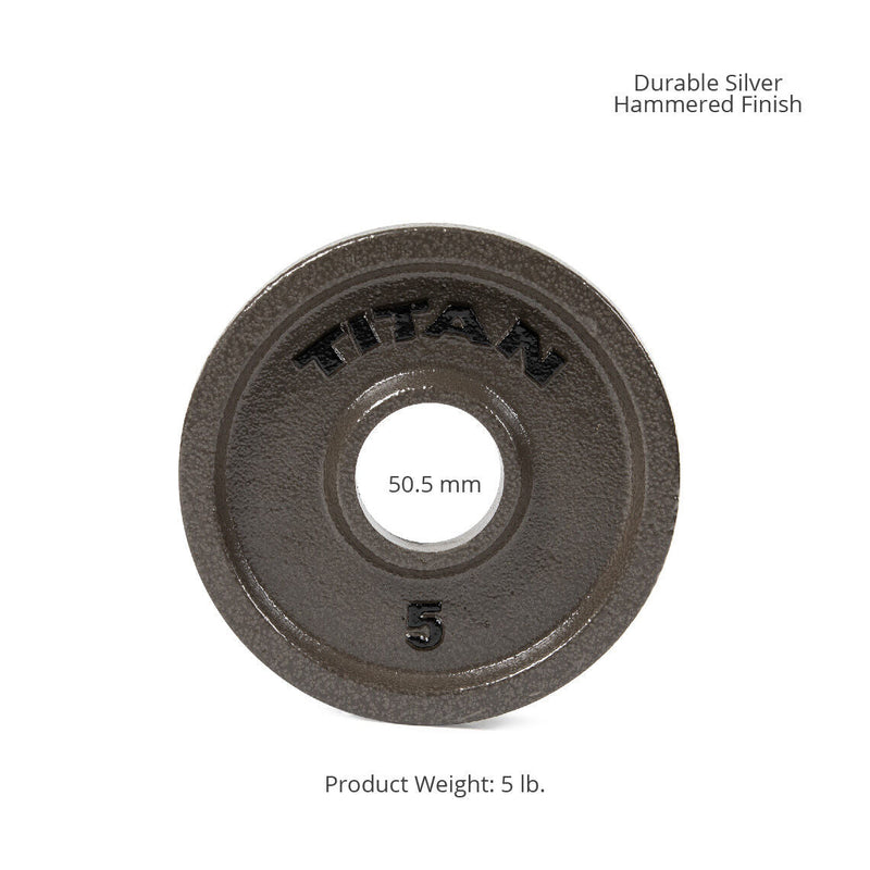 Scratch and Dent - Cast Iron Olympic Weight Plates | 5 LB Pair - FINAL SALE