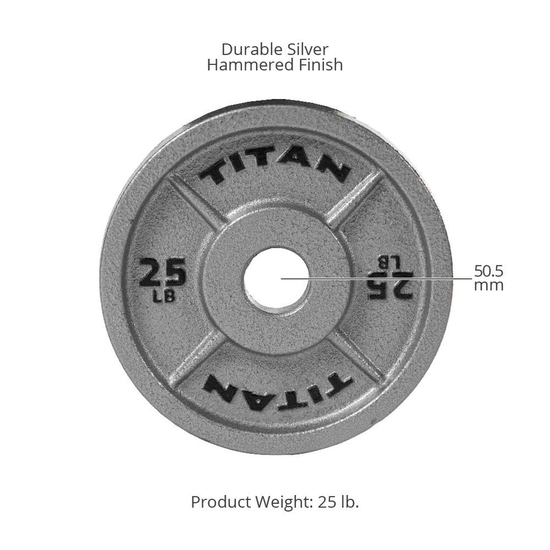 25 LB Pair Cast Iron Olympic Plates