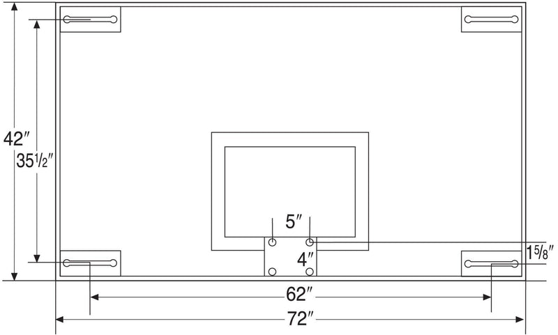 Bison 42" x 72" Standard Glass Basketball Backboard BA42E