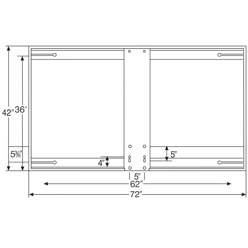 Bison 42" x 72" Rectangular Steel Basketball Backboard BA472