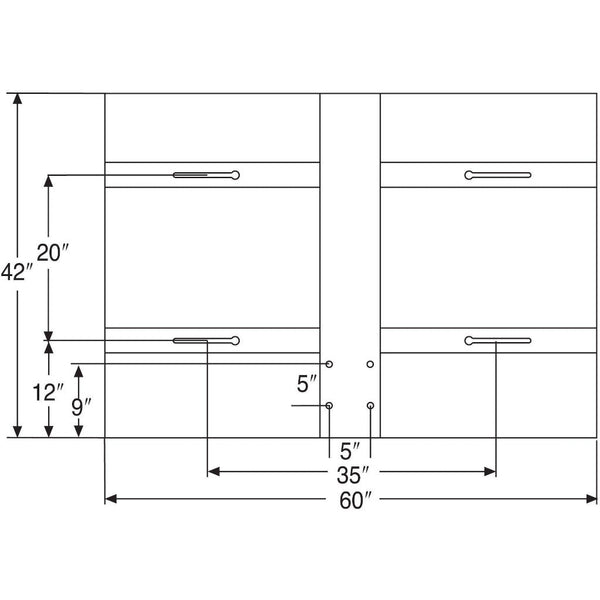 Bison 42" x 60" Ultimate Rectangular Steel Playground and Side Court Basketball Backboard BA47