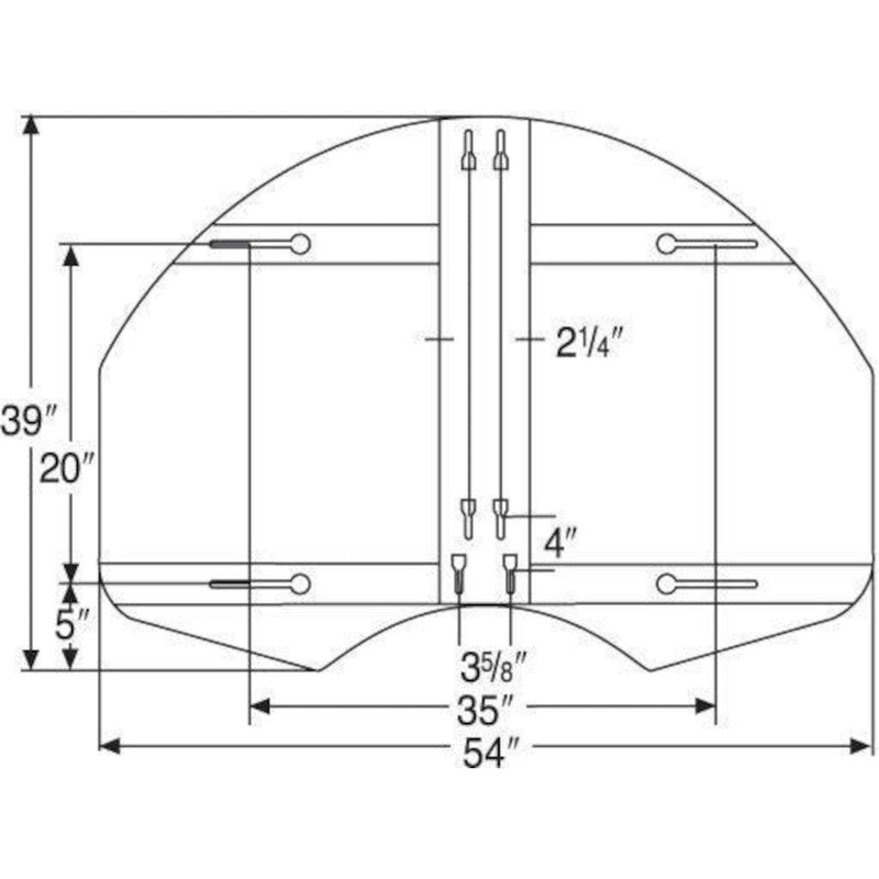 Bison 39" x 54" Ruff Play Rear Mount Steel Playground Basketball Backboard BA485