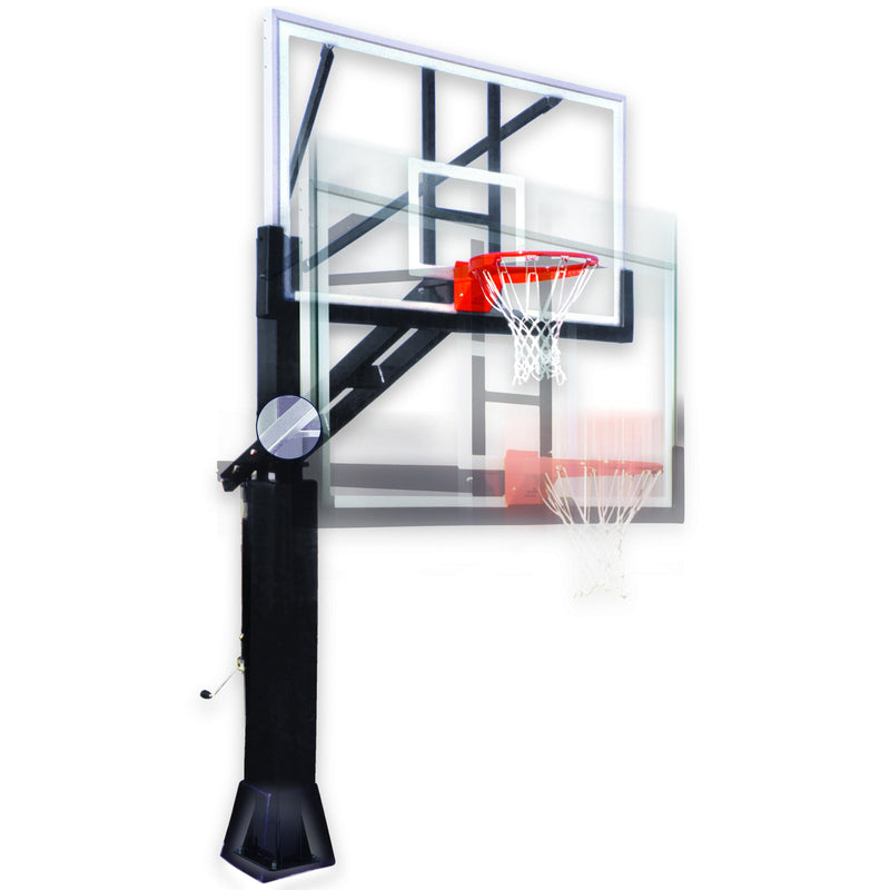 Stainless In-Ground Adjustable Basketball Hoop, First Team Stainless Olympian