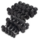 Rubber Hex Dumbbells With Chrome Handle