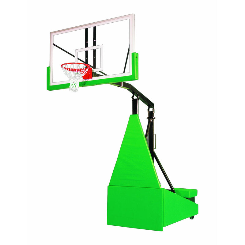 First Team Storm Arena Portable Basketball System With Official Glass Backboard