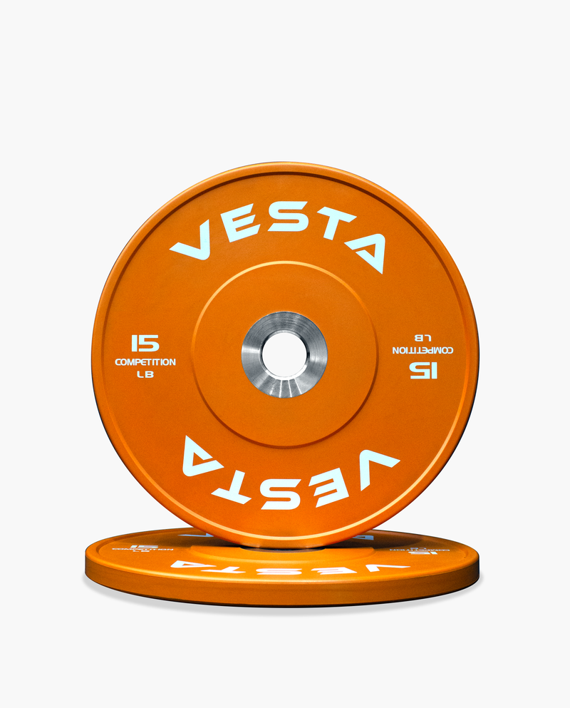 Colored Competition Bumper Plates - Orange 15lb